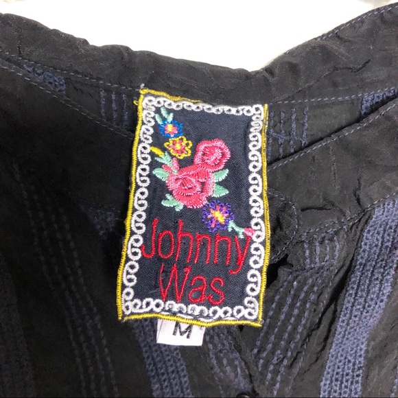 Johnny Was M Tunic Floral Embroidered Stripe Long Sleeve - Picture 4 of 9